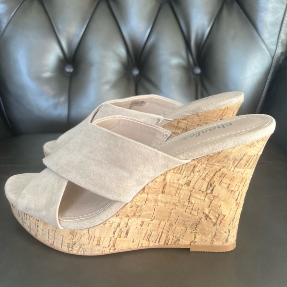 Charles by Charles David Tan Wedge Sandal, Size 8